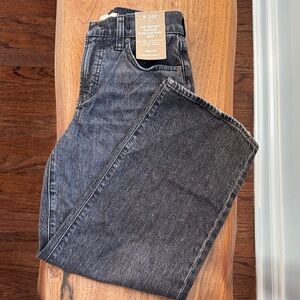 Madewell black Charcoal Wide Leg crop Jeans